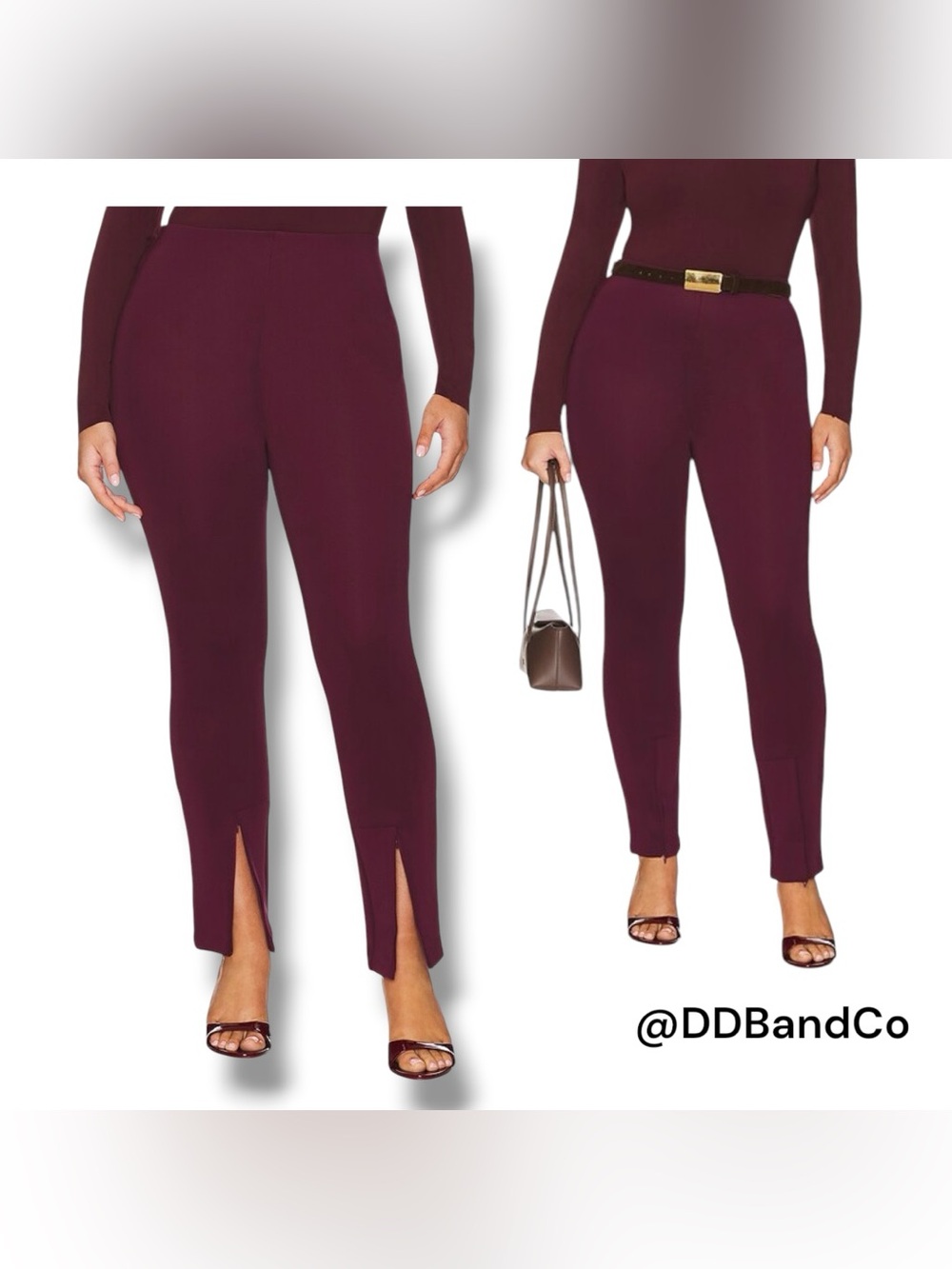 Good American Sculpting Boss Pull On Slim Pant in Oxblood